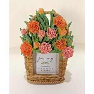 Russ Berrie Greenhouse Blooms 2"x2" Picture Frame January Carnation